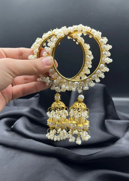 Pearl with Latkan Bangle Set